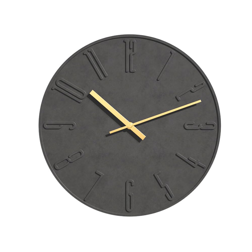 GREEM MARKET GMS03267 Wall Nordic Made of Cement Industrial Index Silent 29cm Made in Item GMS03267 Clock, Radio-Controlled, Modern, Minimalist,