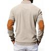 American Style Loose Sweatshirts Spring Autumn Men's Vintage Corduroy Stand-Up Collar Contrast Patchwork Casual Long-Sleeved Sweatshirt