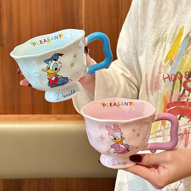 Roztomilý a hodnotný dětský kelímek na vodu Donald Duck Daisy, keramický hrnek pro pár, kancelářský hrnek na kávu, suvenýr