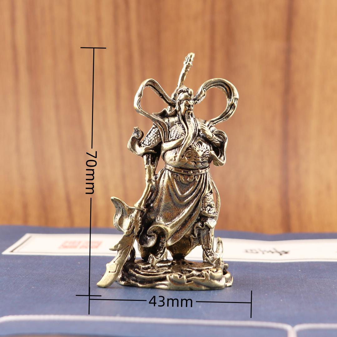 

Креативная статуэтка Гуань Гуна из чистой латуни - Бог богатства, Воинственный святой со скульптурой Клинка Зеленого Дракона.