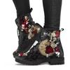 Fashion Gothic Printed Women Boots New Autumn Winter Large Size Leather Boots Women Shoes Fashion Lace Up Platform Boots Halloween Shoes