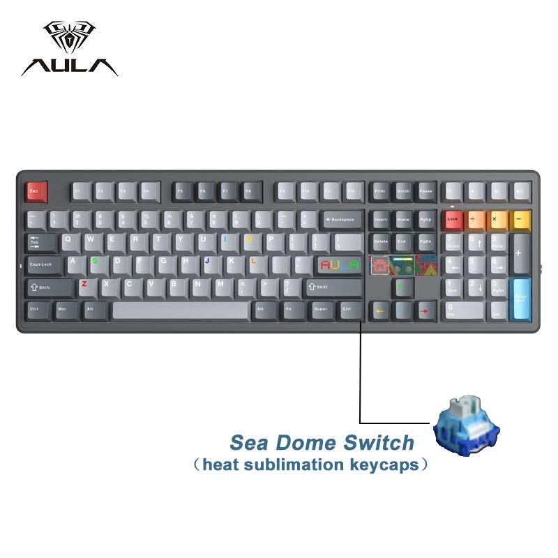 AULA F108 Pro V2 8KHz Polling Rate 10000mAh Tri-Mode Wireless Gaming Keyboard 100% Full Size RGB Hot-swap Gasket TFT Screen Mech