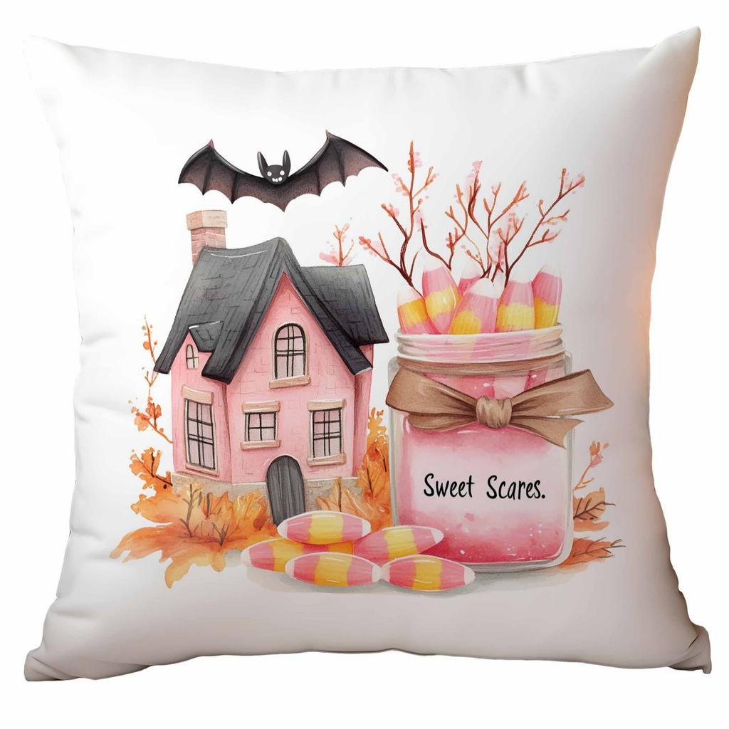 New Pink Halloween Pillow Cover Festive Home Cushion Pillow Cover Ornament Premium Durable Quality Useful Practical