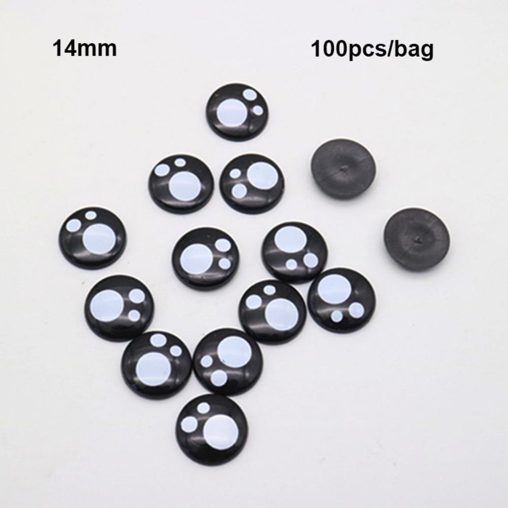 100pcs 8-16mm Flat Circle Bear Foot Eyes 2Styles Animal Puppet Crafts  For White Bear Doll