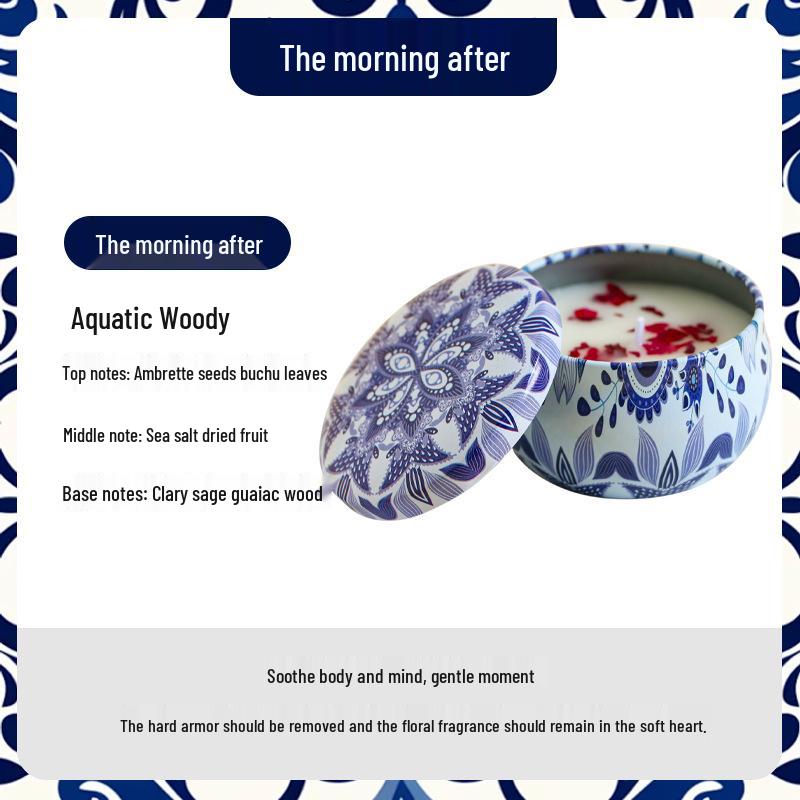 Ethnic Style Aromatherapy Candle Gift Set with Tinplate Dried Flowers