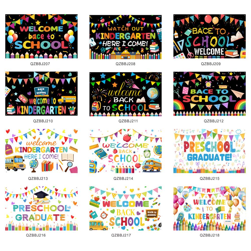 QZBBJ207-218 Classroom Welcome Banner Back To School Decorations - Motivational Background Banner for  Bulletin Board Wall Decor