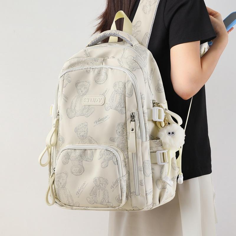 

School Bag, Female Versatile Large-Capacity Backpack, Lightweight Versatile Backpack, Junior High School Student Travel Bag