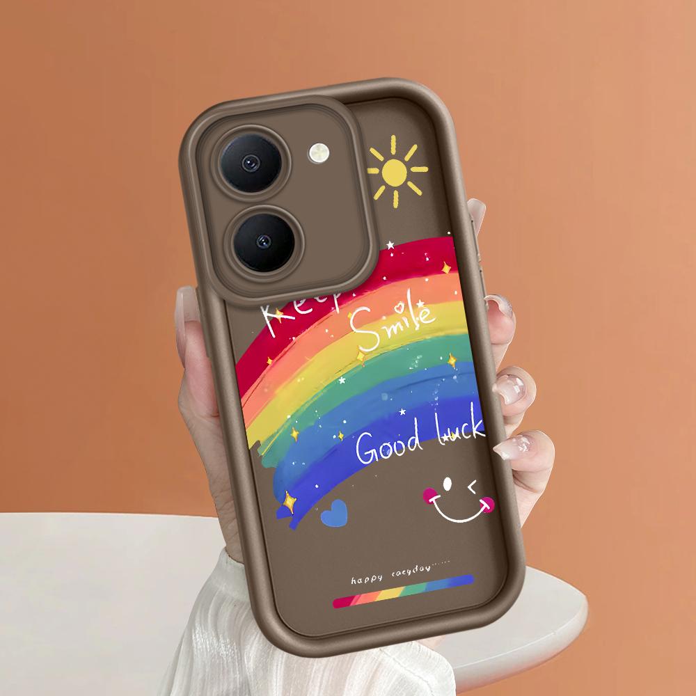 Soft Silicone Square Ladders Cartoon Pattern Full Cover Camera Protection Shockproof Case for iPhone Infinix Tecno Vivo