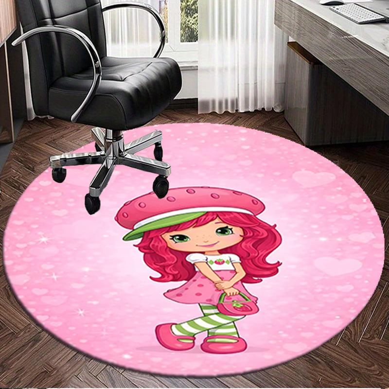 Straw-berry Friends Round Rug for Livingroom,Bedroom, Palyroom, Chair Rug, Area Rug, Circle Carpet, Large Size Fan Christmas Gift