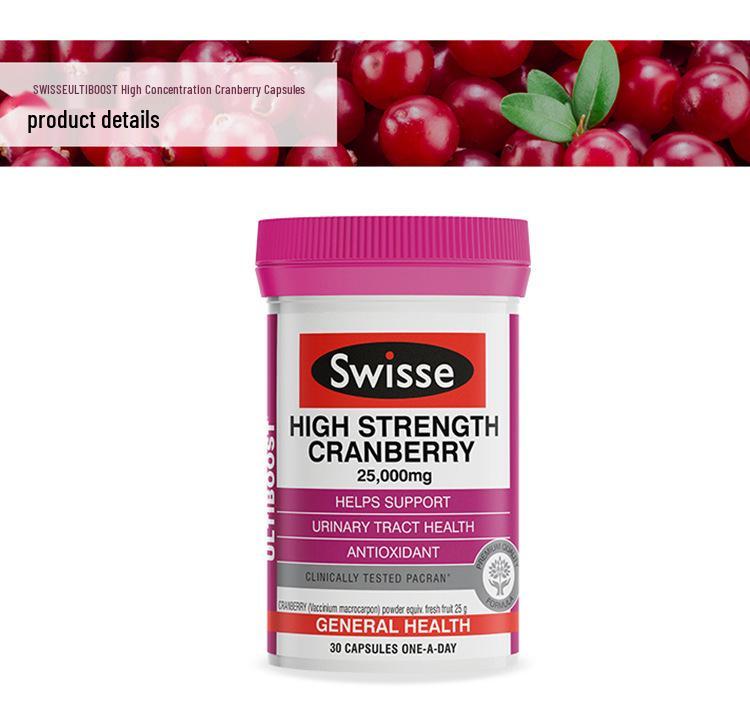 Swisspure Cranberry Probiotic Capsules - 30 Count for Women's Urinary Health