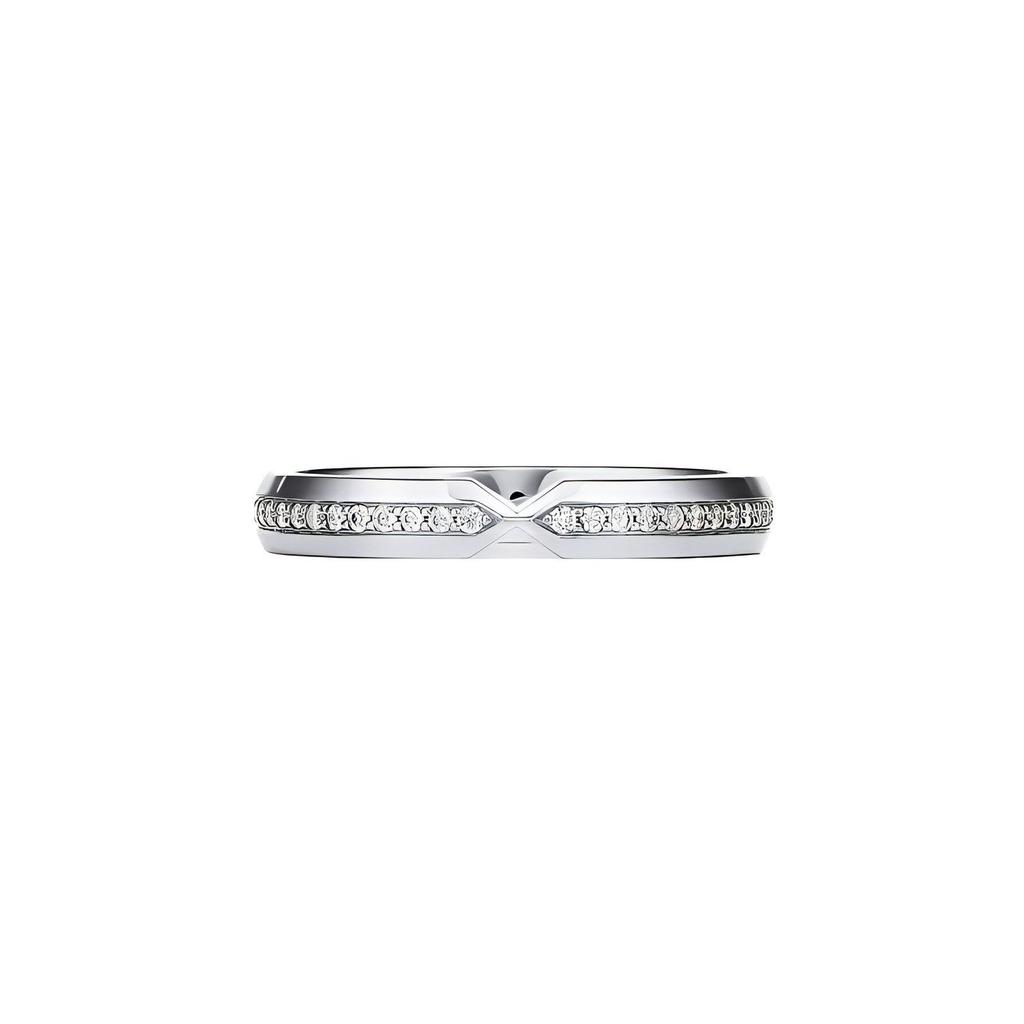 Tiffany ® Setting Series Narrow Band Diamond Ring Women ring Platinum GRP11219