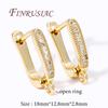 18K Gold Plated Brass Zircon Earrings Hook Clasp Accessories For Earrings Earring Fixtures Earwires Fastener Findings For DIY