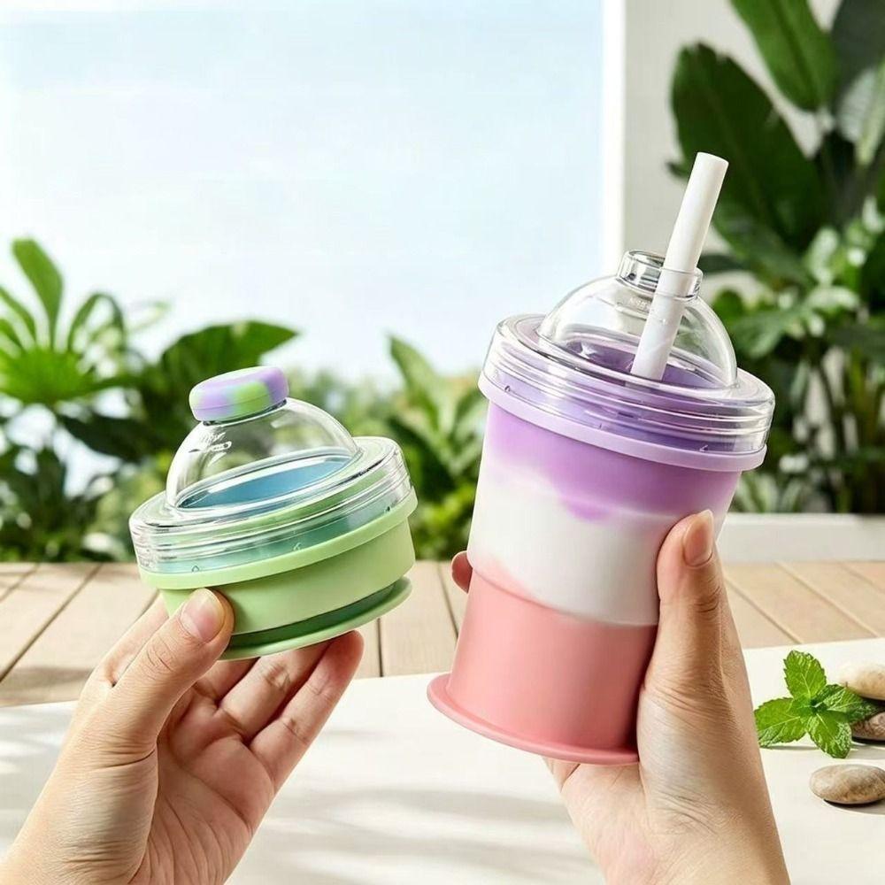 Silicone Foldable Ice Ball Cup Food Grade Collapsible Silicone Cup Portable Travel Tumbler Office