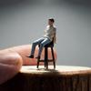 1/64 Scale Miniature Resin Sitting People Figurine Handcrafted With Detailed Painting For Home Decors And Model Displays