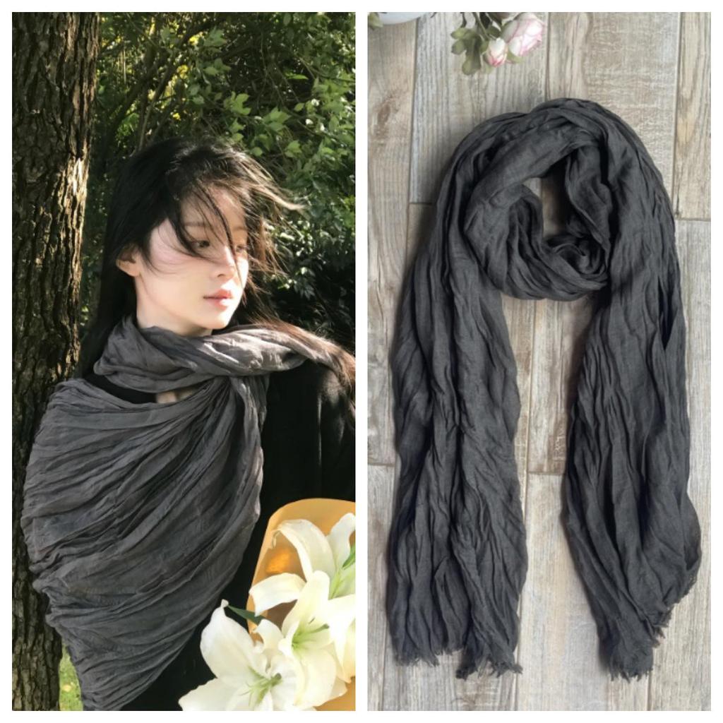 Wasteland Desert Travel Cotton-Linen Scarf: Women's Silk Sunscreen Shawl & Headscarf