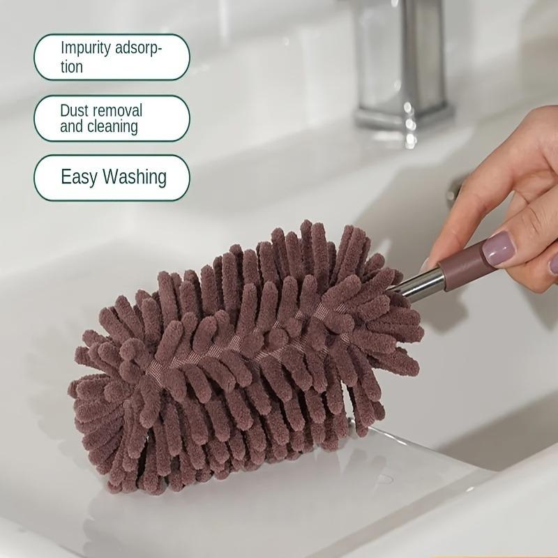 2 Mini Car Dusting Brushes, Retractable and Bendable Microfiber Dusting Tools for Home and Car Interior Cleaning - Polyester Fiber Material