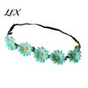 Floral Hair Accessory for Beach Vacation Sunflower/Daisy Wreath Headband Women Girls, Flower Headpiece, Adjustable Travel Photography Silk Crown