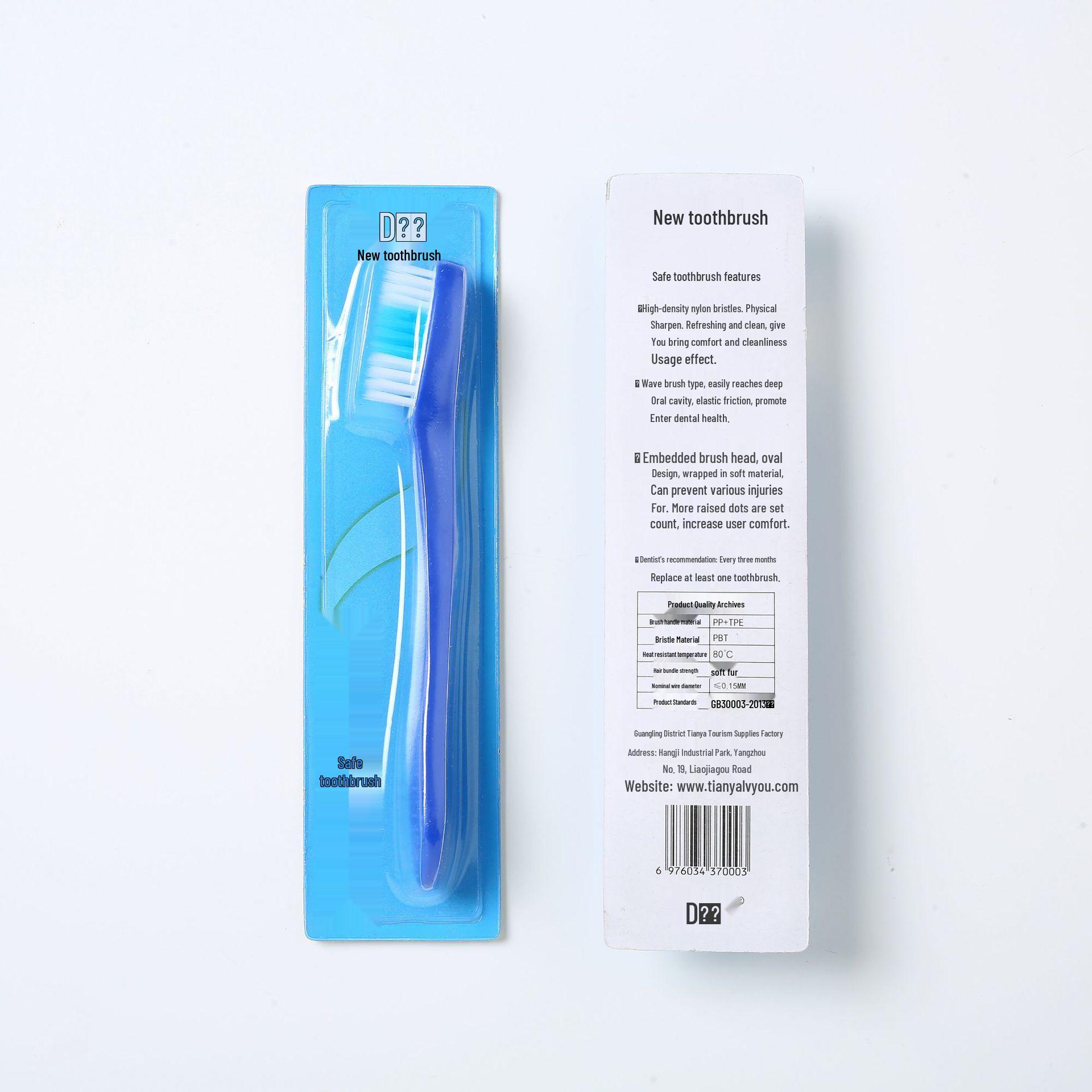 Detention Center Soft-Grip Short-Handle Toothbrush for Safe Use