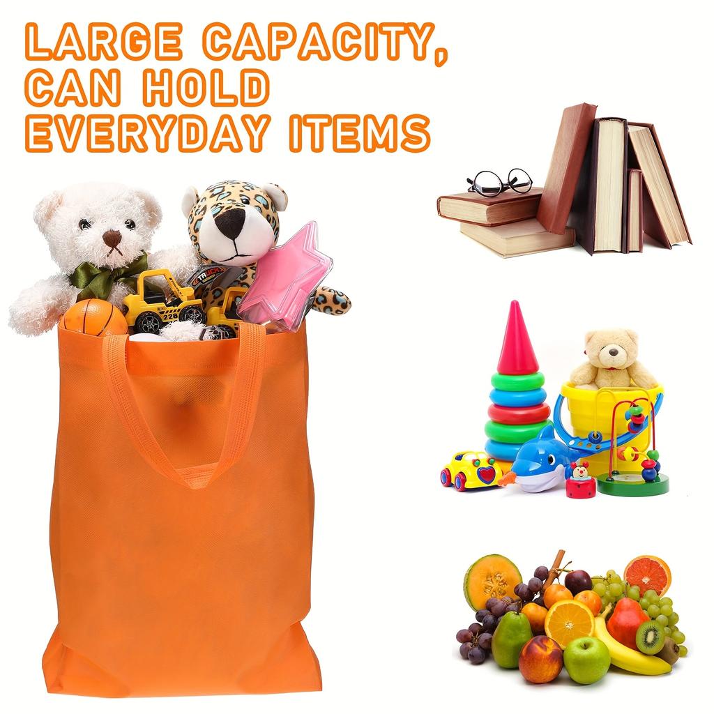 5pcs Non Woven Tote Bags with Handles 9.8x13.8 Inches Large Reusable Gift Bag Foldable Grocery Bags for Shopping Birthday JXB