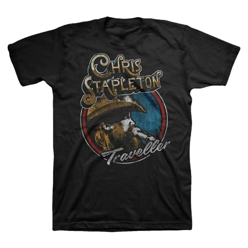 Camiseta Retro Chris Stapleton Traveller. Camiseta Masculina de Algodão de Verão com Gola Redonda e Manga Curta Nova Tamanho S-3XL