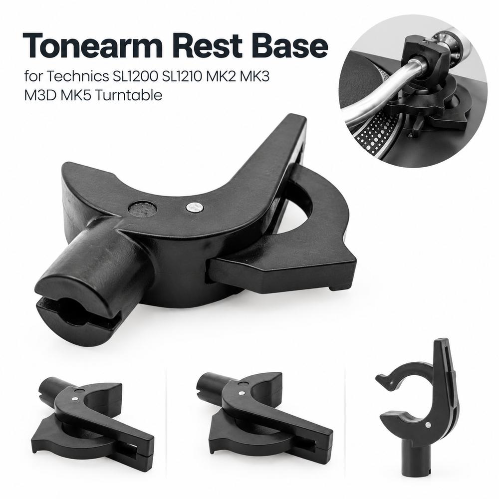 1Pcs Easy Installation Tonearm Rest Base Turntable Accessory for LP Vinyl Record Player