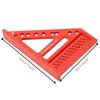 Convenient Aluminum Alloy Drawing Line Ruler 0 to 90 Degree Red 3D Multi Angle Measuring Ruler Miter Triangle Tool Woodworking