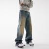 Jeans Boys American Retro High Street Loose Straight Pants Trendy Brand Street Popular Wide Leg Pants Men's and Women's