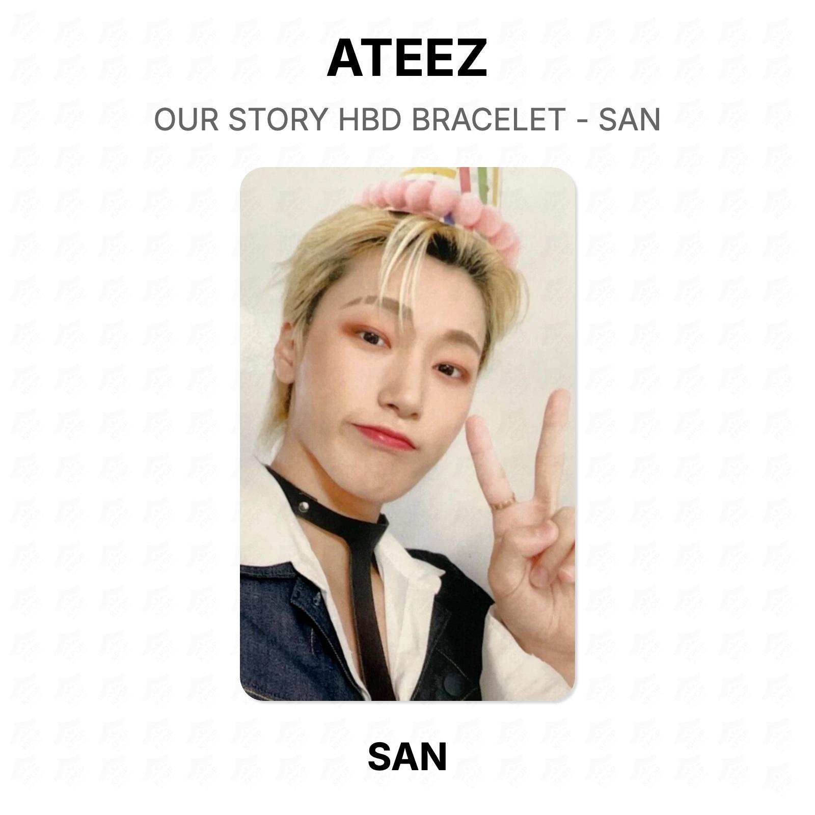 ATEEZ SAN OUR STORY HBD BRACELET - SAN Official Photocard SAN