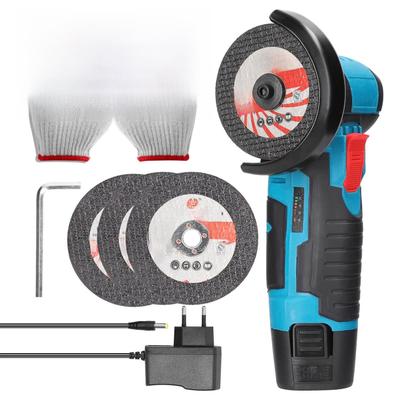 12V Brushless Mini Angle Grinder with 4 Saw Blades - Rechargeable Lithium Electric Polisher & Cutting Tool