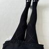 Retro Fashion Jacquard Pattern Knitted Tights High Waist Elastic Stockings Skinny Slimming Pantyhose Autumn Winter