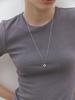 Mimesi [925 Silver] Open Heart Long Necklace