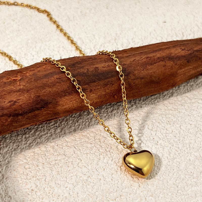 Fashion Stainless Steel Heart-shaped Necklace Collarbone Chain for Women Gifts Accessories