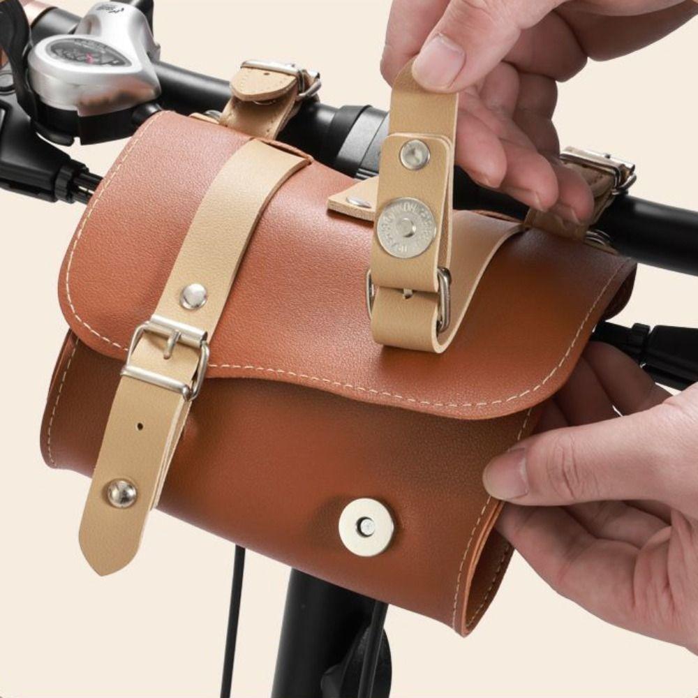 Leather Bicycle Storage Bag Waterproof Bike Hanging Bag Cycling Saddle Bag Cycling Accessories