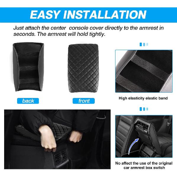 FIILINES Center Console Cover for Honda CR-V 2017-2022, Armrest Cover Pad Cushion Protector CRV Accessories Armrest Cover Anti-scratch Black