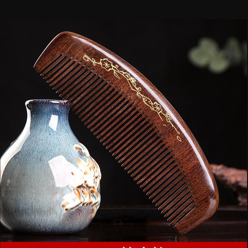 Sandalwood & Peach Wood Comb for Men's & Women's Long Hair - Home Use & Gift