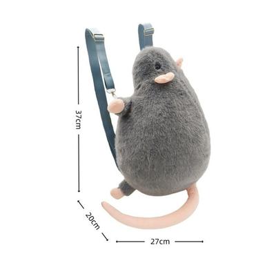 New Cartoon Flower Branch Rat Backpack Flower Branch Rat Doll Soft Realistic Mouse Backpack Cute Animal Figure Toy