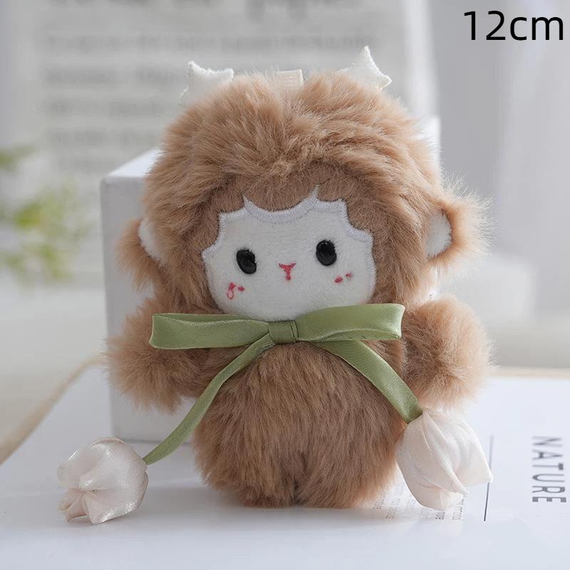 Little Sheep Plush Keychain Adorable Fluffy Animal Stuffed Doll Pendant Unique Gift for Children Friends