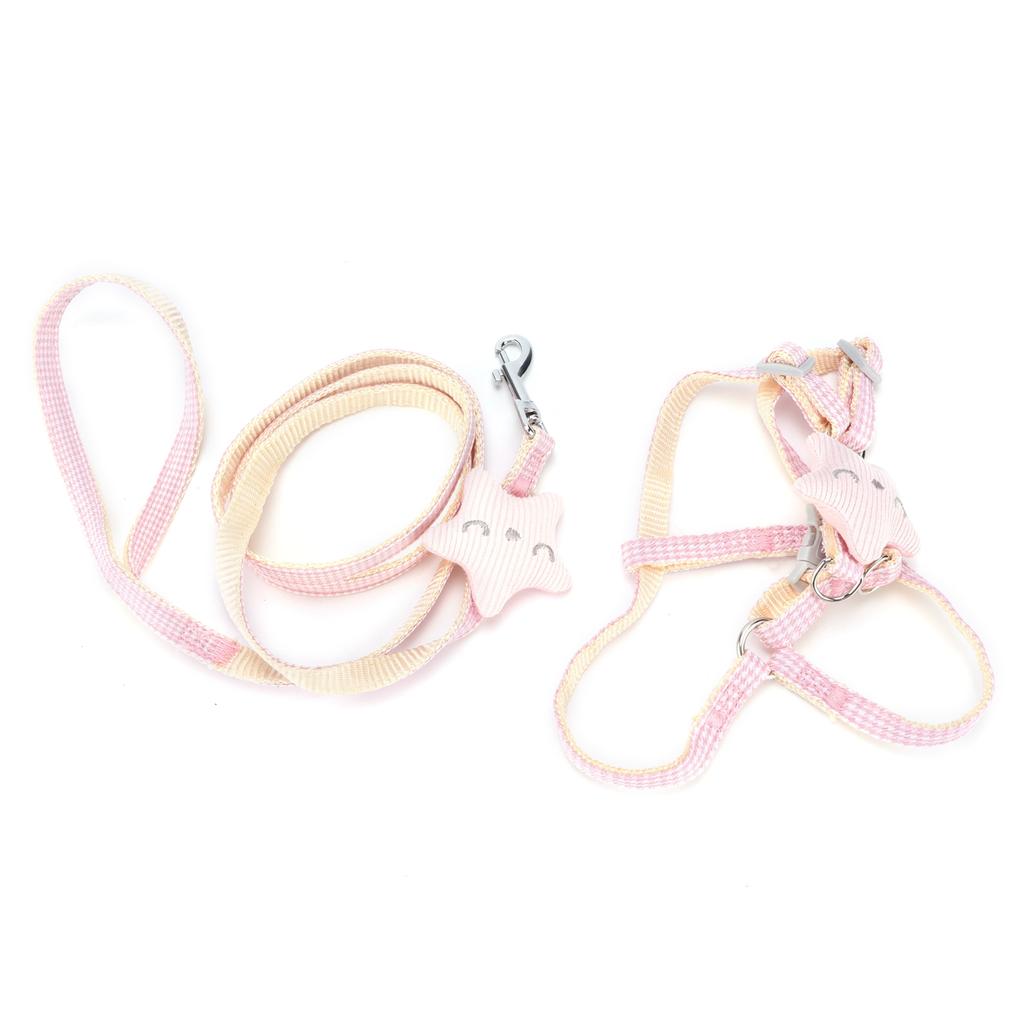 Haustiergeschirr mit Leine Verstellbares Weiches Mesh Atmungsaktives Körpergeschirr Einfache Kontrolle für Kleine Mittelgroße Große Katzen