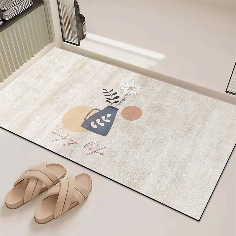 Toilet Floor Mat Entrance Quick Drying Foot Mat Absorbent Anti Slip Mat Bathroom Floor Mat