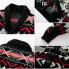 Men's Jacquard Pattern Cardigan Sweater Button Down Knitted Sweaters Fall Winter Long Sleeve Shawl Collar Sweater Cardigans for Male Knit Jackets