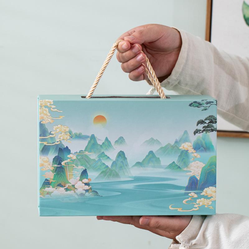 New Mid-Autumn Festival Gifts Thousand Miles Jiangshan Kung Fu Tea Set Ceramic Ice Crack Ge Kiln Teapot Activity Companion