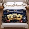 Cards Casino Theme Soft Blanket Personalized Custom Name Text Print Warm Blanket Home Sofa Bedroom Decor