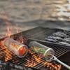 BBQ Rolling Grill Basket Stainless Steel Wire Mesh Barbecue Rack with HooK Portable Outdoor Camping Picnic Cookware Cooking Tool