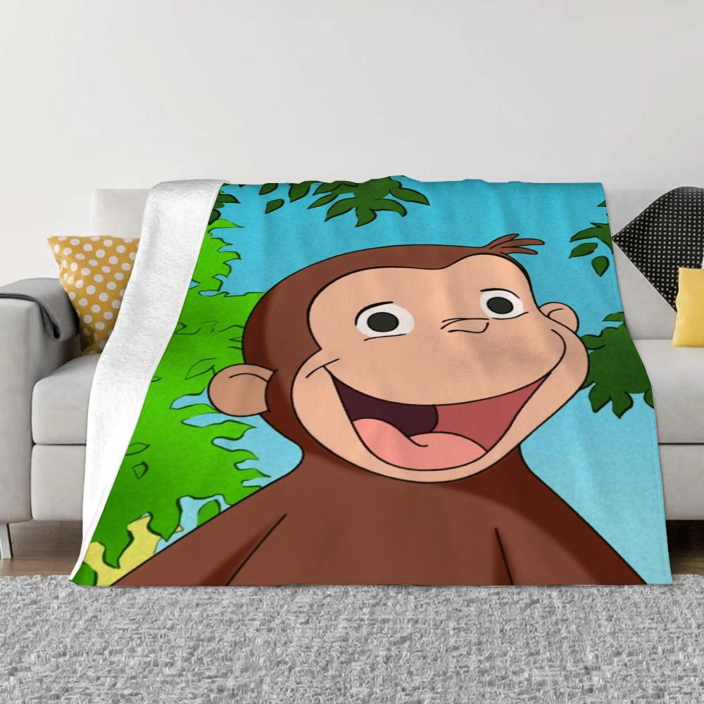 Curious George Blanket Bed Blankets & Throws Luxury Bedding Beach Towel Interior for Home Knitted Plaid Throw Knee Fluffy Soft &
