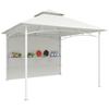 Gazebo de Jardim Pavilhão Teto Duplo Cortinas e Bolsos de Armazenamento Gancho no Teto 3 x 3 m Creme