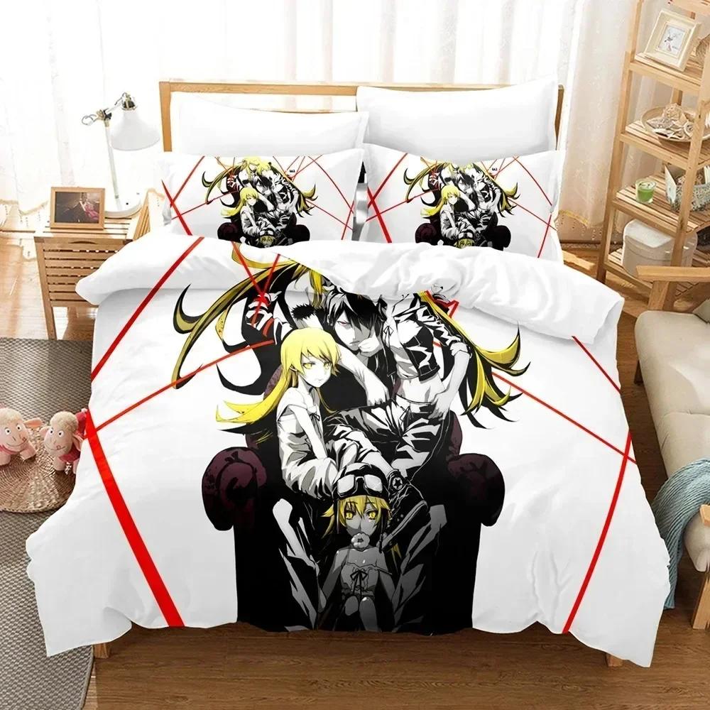 Comforter 3D Print Monogatari Series Araragi Koyomi Bedding Set Printed With Soft Queen King Size Bedclothes Home