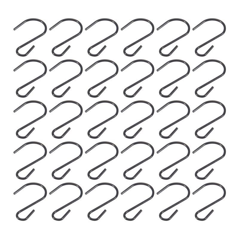 Practical-120Pcs 1-Inch For MINI S-Shaped Hook Metal For MINI Decorative Hook For Crafts (Black)