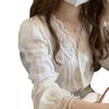 Chic Temperament Lace Collar Chiffon Shirt