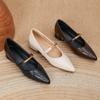 Fashion Mary Jane Cozy Patent Leather Pointed Toe Mid Heels Pumps 2025 Spring Autumn New Style Shallow Fashionable Dress Up Women Shoes