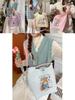 Adorable Soft Cotton Embroidered Tote Bag Stylish And Spacious Handbag For Daily Use